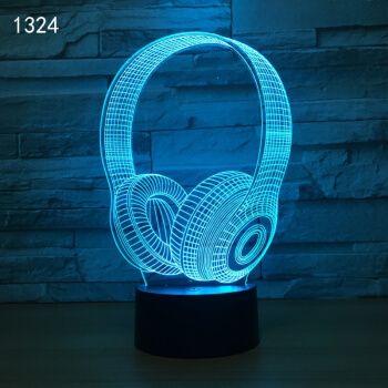 高科技电子产品新奇特耳机3d灯 led台灯小夜灯 智能家居装饰灯创意